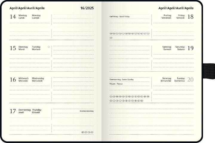 Produktbild Taschenkalender Kompagnon Modell 732 66 (2025) (10 x 14 cm, Harter Einband, Deutsch, Italienisch, Französisch, Englisch)