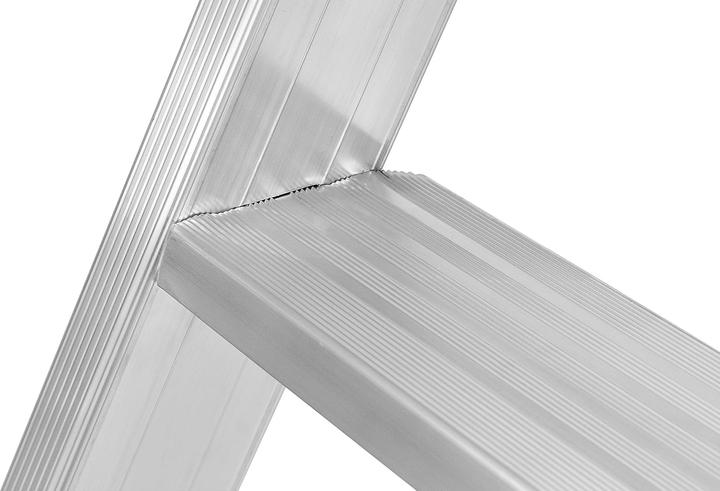 Produktbild Hymer-Leitern Hymer Stufenstehleiter 2x3 Sprossen beidseitig begehbar, verstärkte Stufen (Trittleiter, 77 cm)