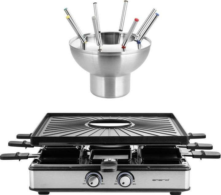 Immagine prodotto Emerio Griglia per raclette, 8 teglie, piastra, fonduta