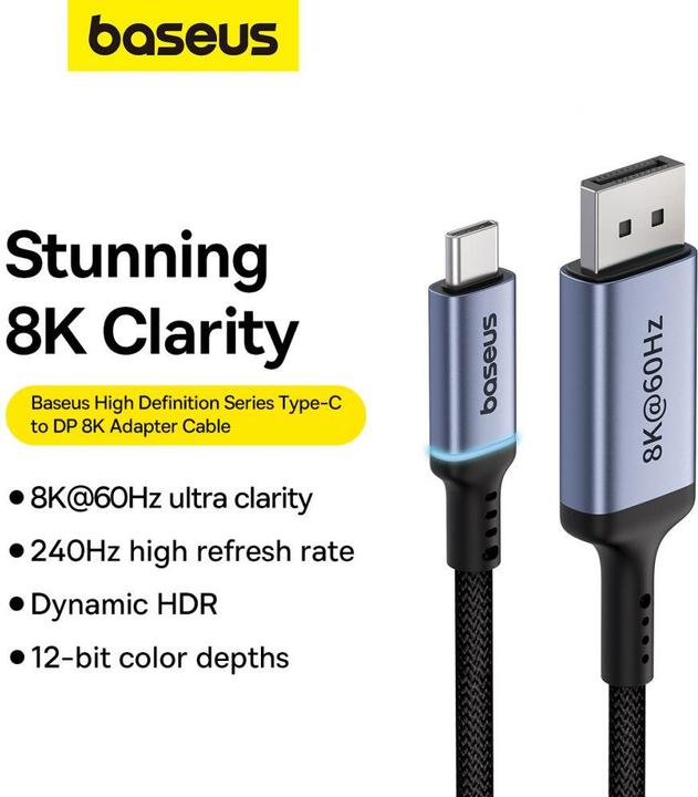 Actual product image Baseus Adaptér USB-C na DisplayPort 2m (2 m, USB Type C)