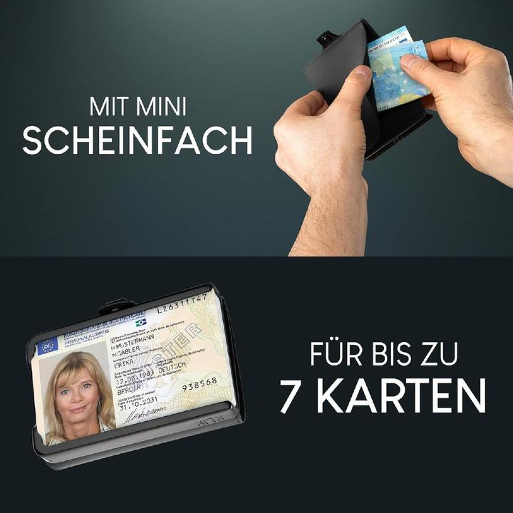 Produktbild Puristo KLIK MINIMAL Slim Wallet Black 7er