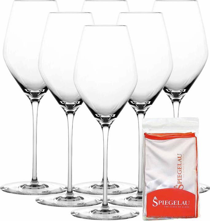 Spiegelau Hi-Lite Champagnergläser + Poliertuch (34.70 cl, 6 Glasses, Champagne glasses)
