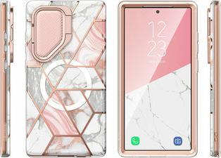 Actual product image i-Blason Cosmo Mag Supcase sleeve with MagSafe- pink marble (Samsung Galaxy S24 Ultra)