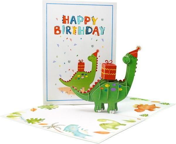 MU Classic 3D Pop-Up Geburtstags Glückwunschkarte - Dino (1 pcs)