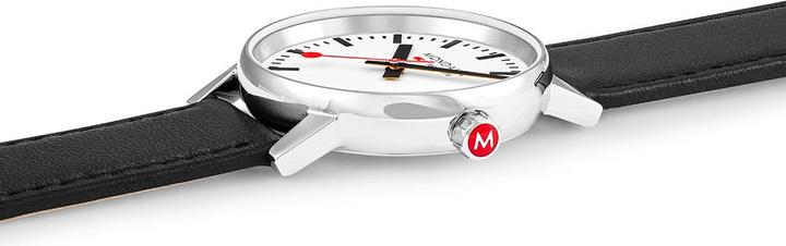 Produktbild Mondaine MSE.35110.LB Evo II Dames Horloge - Stationsklok - Saffierglas - Roestvrijstaal/Leer - Wit/Zilver/Zw (Swiss Made, 35 mm)