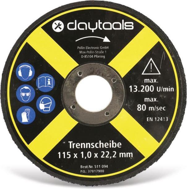 Produktbild Daytools Trennscheibe Metall, 115x1,0x22,2 mm, 5 Stück