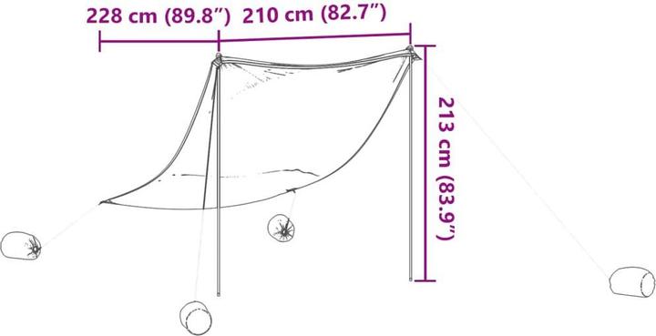 Image du produit VidaXL Tente d'ombrage de plage avec sacs de sable 214 x 236 cm (Tente de plage, 0.18 kg, 4 personnes)