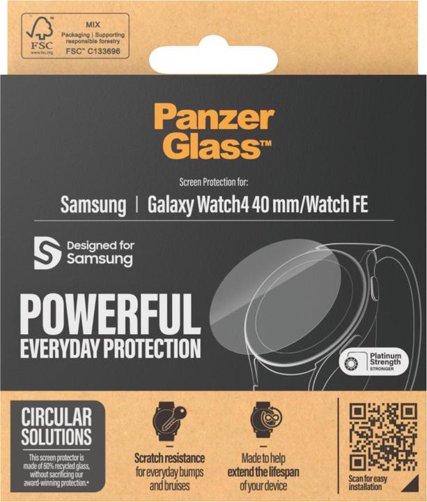 Actual product image PanzerGlass Screen Protector Samsung Galaxy Watch FE | Ultra-Wide Fit