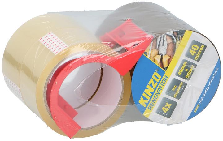 Actual product image Kinzo Tape 4pcs inc dispenser (48 mm)