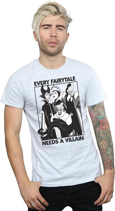 Actual product image Disney Mens Every Fairy Tale Needs A Villain Cotton T-Shirt (3XL)