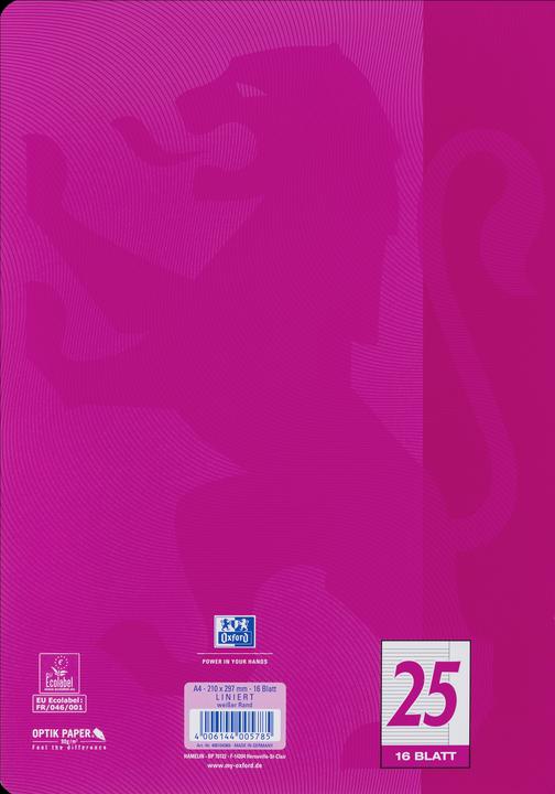 Produktbild Oxford Schulheft, A4, Lineatur 25 (A4, Liniert, Harter Einband)