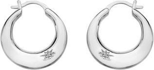 Hot Diamonds Silver hoop earrings with diamonds Huggies DE794