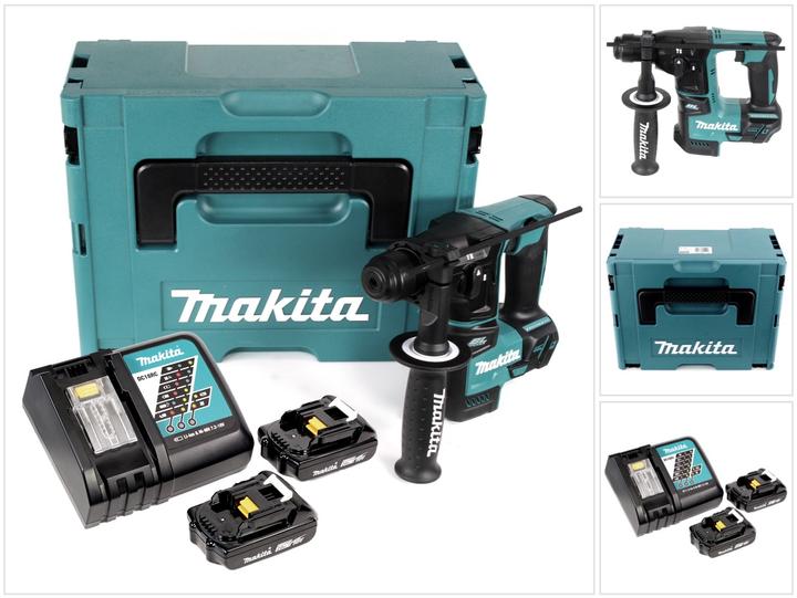 Actual product image Makita DHR 171 RAJ Cordless hammer drill 18 V 1,20 J SDS Plus Brushless + 2x rechargeable battery 2,0 Ah + (Rechargeable battery operated)