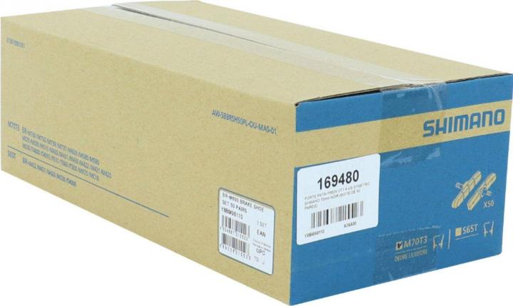 Actual product image Shimano M70T3 brake shoes for alloy wheel 50 pair (Shimano, Rubber)