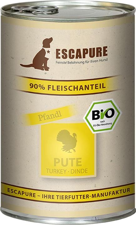 Produktbild Escapure BIO Puten Pfandl 400g (Adult, Junior, Senior, Welpe + Kitten, 1 Stk., 400 g)