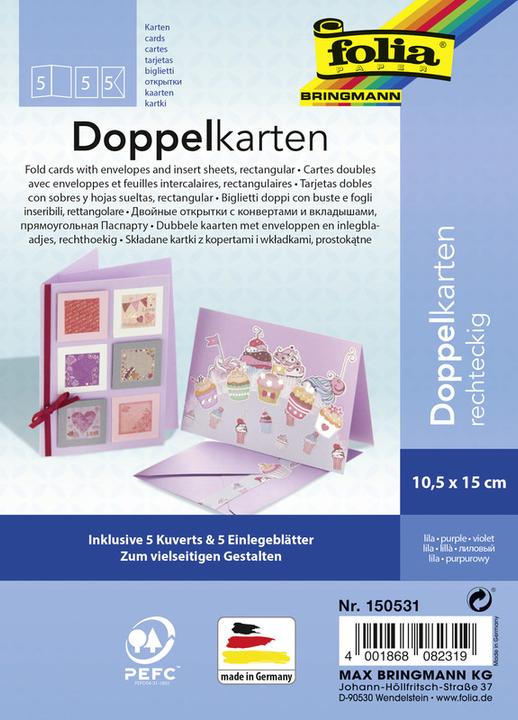 Immagine prodotto Folia Carte doppie rettangolari 220 g/m2 (5 pz.)