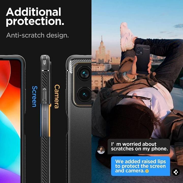 Actual product image Spigen Rugged Armor Xiaomi Redmi Note 12 Pro+ Plus 5g Matte Black (Xiaomi Redmi Note 12 Pro+)