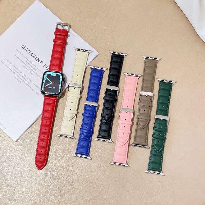 Actual product image MU Classic Genuine Series genuine leather strap (42 mm, 44 mm, 45 mm, Genuine leather, Apple Watch Series 3, Apple Watch Series 2, Apple Watch Series 1, Apple Watch Series 7, Apple Watch Series 8, Apple Watch Series 9, Apple Watch SE, Apple Watch Series 4, Apple Watch Series 5, Apple Watch Series 6)