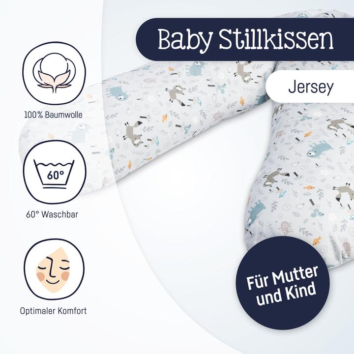 Actual product image Julius Zöllner Jersey Nursing Pillow - 190 - Smart Friends (76 cm)