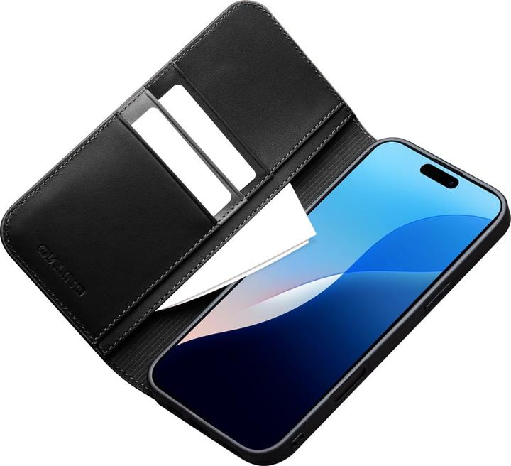 Produktbild QiAlino Hülle Flip Mattschwarz (Apple iPhone 16 Pro Max)
