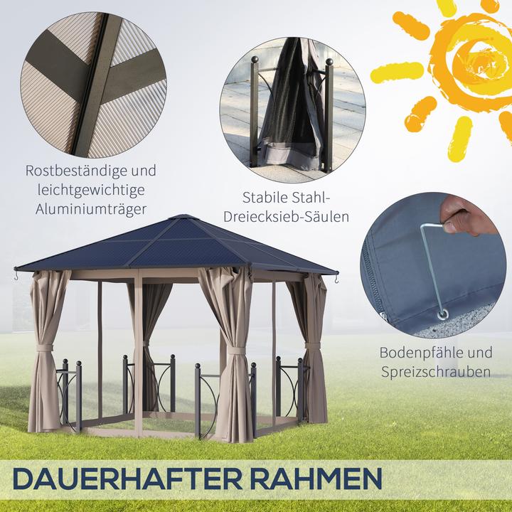 Actual product image Outsunny Garden pavilion with side panels and roof (300 cm, 300 cm)