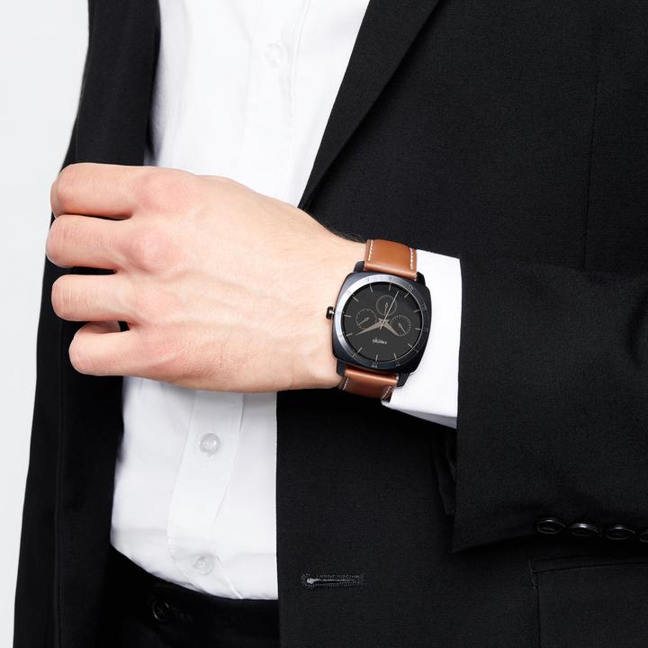 Produktbild Xlyne TFT, MTK2502C, Bluetooth 4.0, Li-Po Schwarzchrom - Leichter Cognac (45 mm)