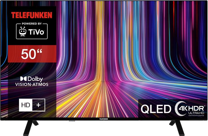 Image du produit Telefunken QU50TO750S (126 cm (50 pouces), noir, UltraHD/4K, triple tuner, SmartTV, système d'exploitation (50", QLED, 4K, 2024)