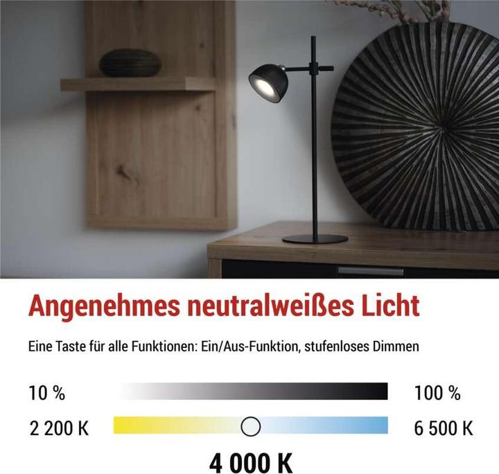 Image du produit Emos Lampe de bureau LED SOPHIE, rechargeable, noire (200 lm)