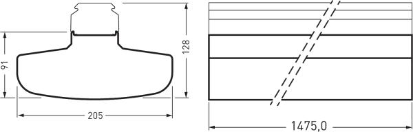 Produktbild Trilux 7651 HE#9002072943 LED-Gerätetraeger 1475mm 830 (12000 lm)