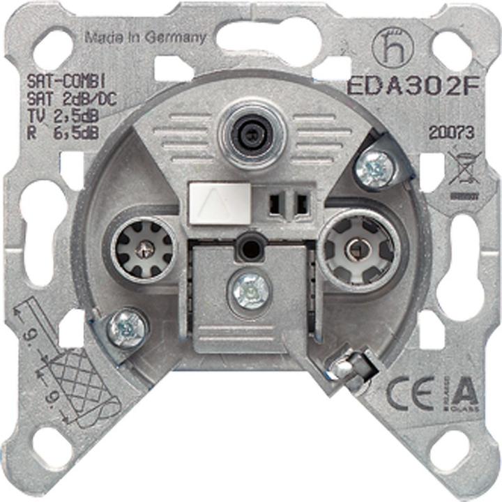 Actual product image JUNG EDA302F Antenna Single Socket 3Hole Universal Sat/BK (Plugs and connectors)