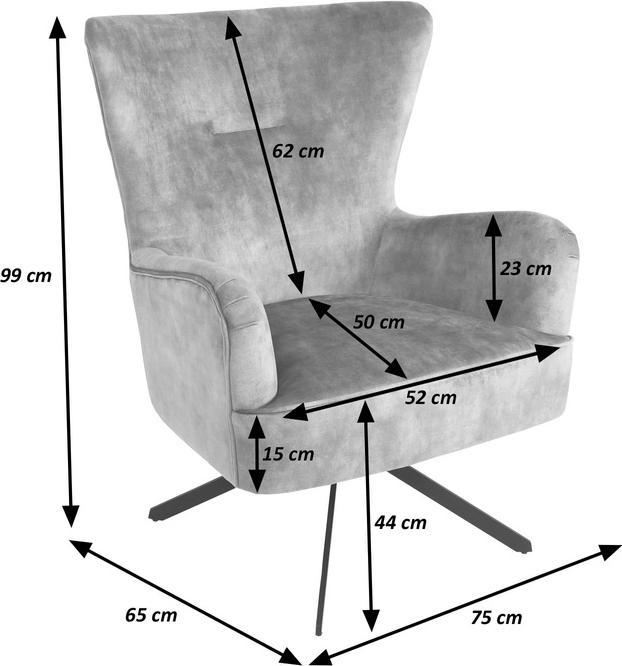 Produktbild Mendler Lounge-Sessel HWC-L63, Cocktailsessel Polstersessel Relaxsessel, drehbar, vintage Samt Metall - gold