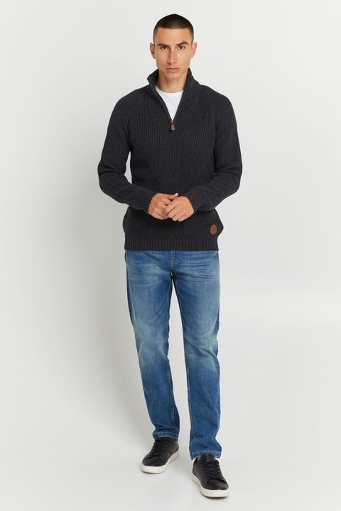 Actual product image Solid Xenox Men's Jumper Chunky Knit Pullover Troyer Made Of 100% Cotton (XL)