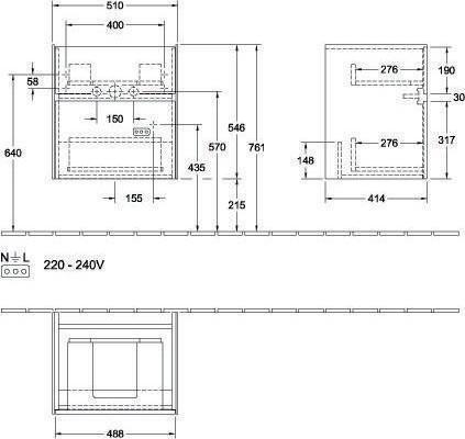 Immagine prodotto Villeroy & Boch V&B mobile da bagno COLLARO 510x546x414mm con LED-B. Rovere Kansas (51 x 41,5 x 54,5 cm)