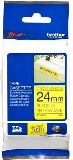 Brother TZ-S651 Laminiertes Band (2.40 cm, Gelb)