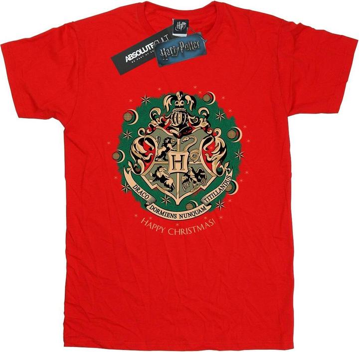 Actual product image Womens/Ladies Christmas Wreath Cotton Boyfriend T-Shirt (XL)