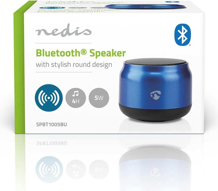Actual product image Nedis Bluetooth Speaker, 5W - Blue (4 h, USB power delivery)