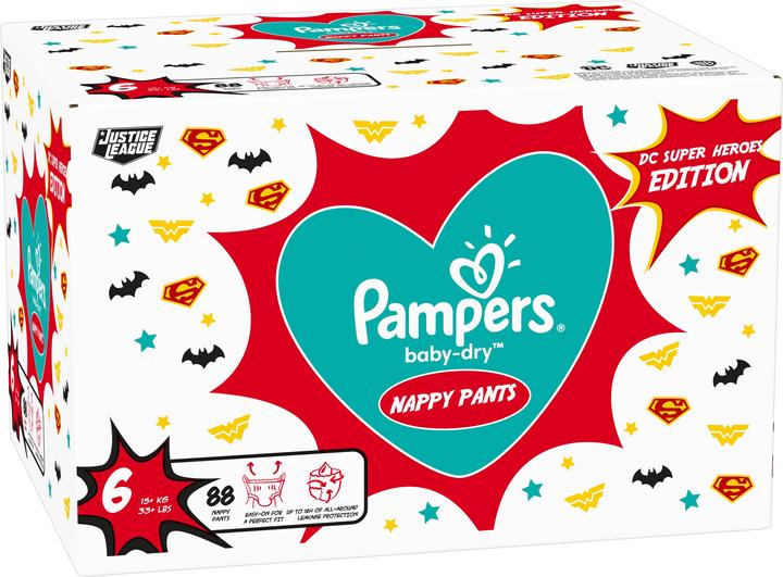 Immagine prodotto Pampers Pantaloni da supereroe Baby-Dry (Dimensione 6, Pacco mensile, 88 Pezzo/i)