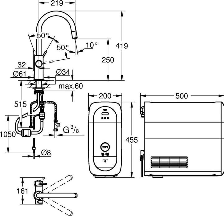 Actual product image Grohe Blue Home C outlet Starter Kit