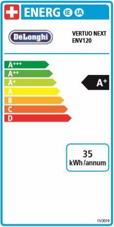Energy Label De'Longhi Vertuo Next + Aeroccino 3 (NESPRESSO Vertuo)