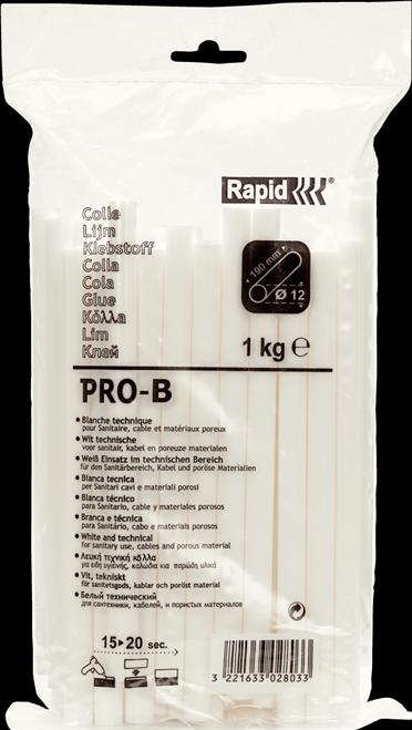 Actual product image Rapid PRO-B glue sticks Ø12x190mm 1.0 kg, bag