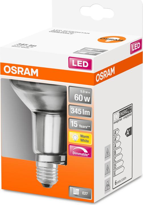 Actual product image Osram Star R80 (E27, 60 W, 345 lm, 1 x, G)