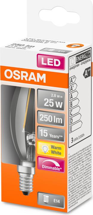 Produktbild Osram Led Retrofit Classic B (E14, 25 W, 250 lm, 1 x, F)
