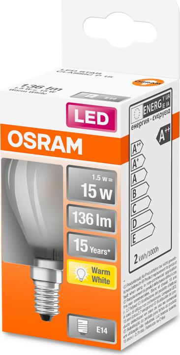 Actual product image Osram Star Classic P (E14, 15 W, 136 lm, 1 x, F)