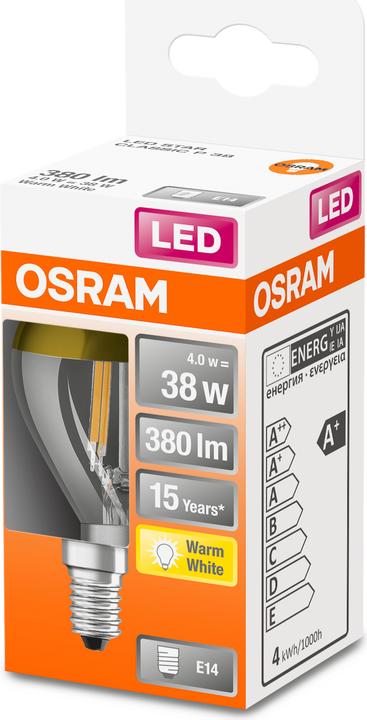 Produktbild Osram Led Retrofit Classic P Mirror (E14, 34 W, 380 lm, 1 x, F)