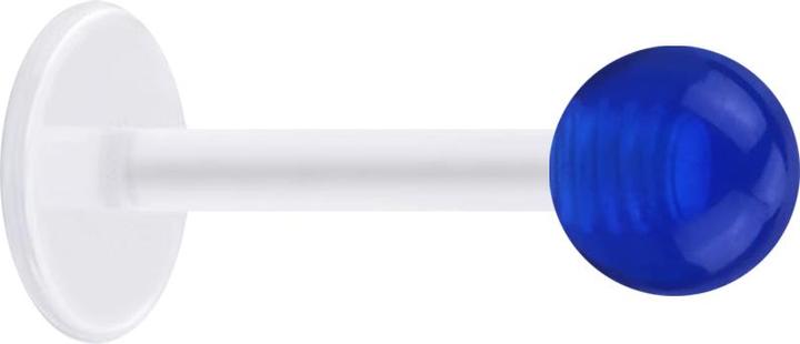 Star Piercing Micro Labret transparent mit Kugel dunkelblau transparent (ohne Messing, Acryl, Bioflex)