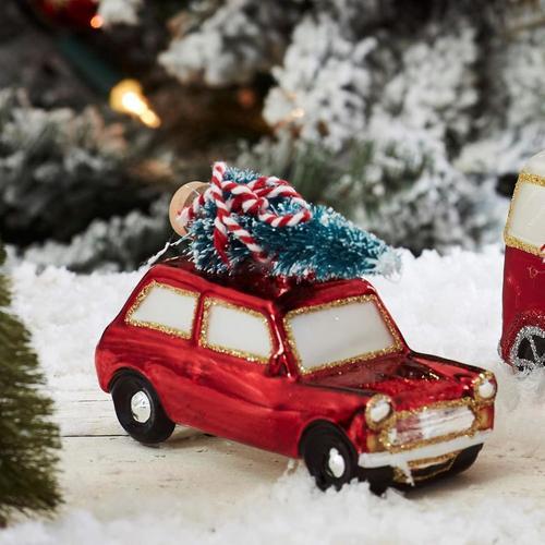 Produktbild Sass & Belle Weihnachtskugel Auto mit Weihnachtsbaum
