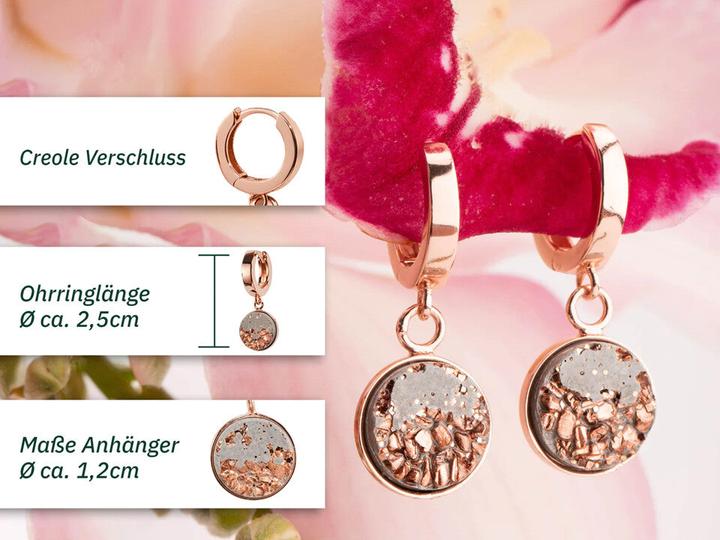 Produktbild C. Jungle Ohrringe Creolen Ava2 Handgemacht Sterling Silber mit 18 Karat Roségold plattiert Ultra ho (18 Karat Roségold plattiert, Silber, Ultrahochfester-Beton)