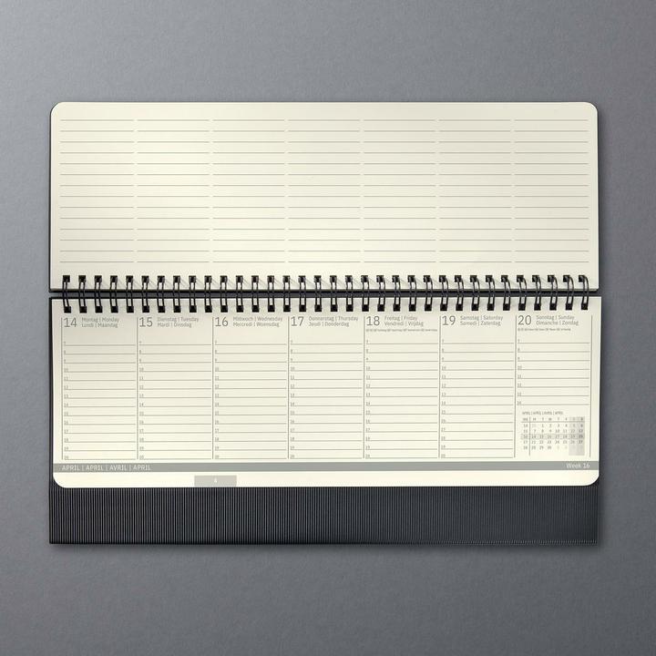 Produktbild Sigel Tischkalender 2025 C2580 1W/2S schwarz 30x14.4cm (13.9 x 30.4 cm, Harter Einband, Deutsch)