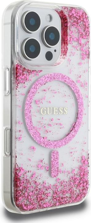 Produktbild Guess HC Resin Bottom Glitter MagSafe Case for iPhone 16 Pro Max - Pink (Apple iPhone 16 Pro Max)