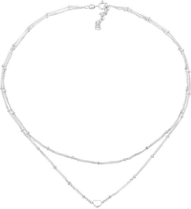 Elli Choker Layer Look Herz (925 Silber, 38 cm)